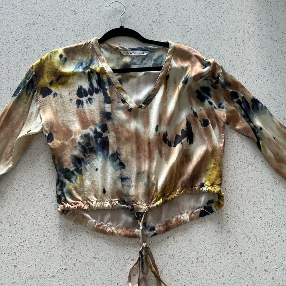 Tie-Dye V-Neck Women's Top